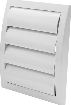 Ventilation|Vægrist med vindstop 19 x 19 cm - Hvid