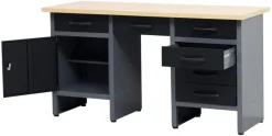 Arbejdsborde & Reoler|Værkstedsbord med skab/skuffer 160 x 60 x 85 cm