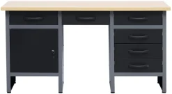 Arbejdsborde & Reoler|Værkstedsbord med skab/skuffer 160 x 60 x 85 cm