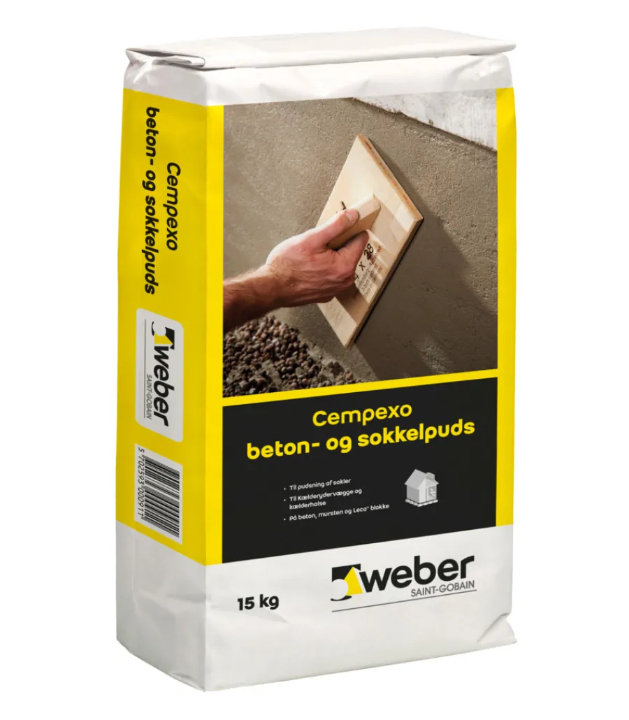Weber Saint-Gobain Cement & Mørtel|Weber Cempexo Beton- og sokkelpuds 15 kg