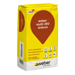 Weber Saint-Gobain Cement & Mørtel|Weber Multi 280 Farvet hæftemørtel 18 kg Lerbrun