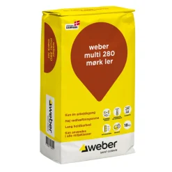Weber Saint-Gobain Cement & Mørtel|Weber Multi 280 Farvet hæftemørtel 18 kg Mørk ler