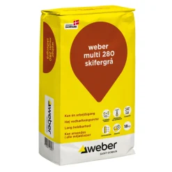 Weber Saint-Gobain Cement & Mørtel|Weber Multi 280 Farvet hæftemørtel 18 kg Skifergrå
