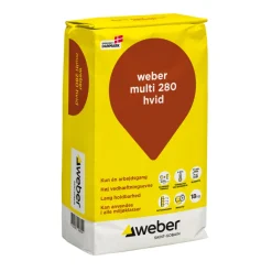 Weber Saint-Gobain Cement & Mørtel|Weber Multi 280 hæftemørtel 18 kg Hvid