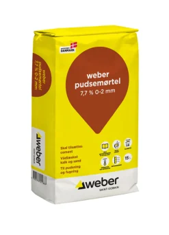 Weber Saint-Gobain Cement & Mørtel|Weber strand-/pudsemørtel 7,7% - 15 liter